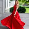 scarlet-flowy-evening-dress